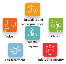 Six customer outcomes for financial consumer protection: stability and appropriateness, choice, meets purpose, voice, fair treatment, safety and security