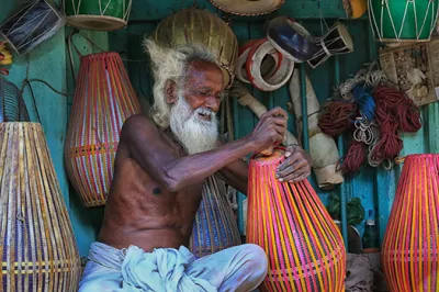 Drum maker in Bangladesh