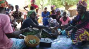 Women gather in their savings group