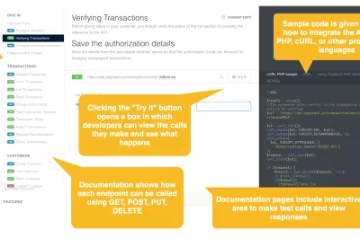Developer portal screenshot