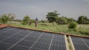 Solar panels in a field