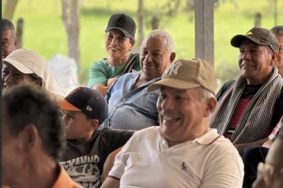 Farmers gather in rural Colombia