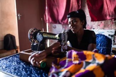 Tailor in rural Zimbabwe
